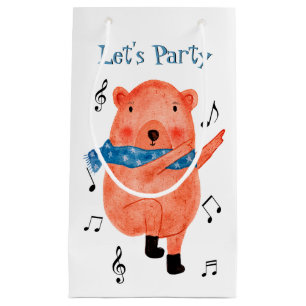 Pequeña Oso de baile lindo vamos a la bolsa de regalo Fies