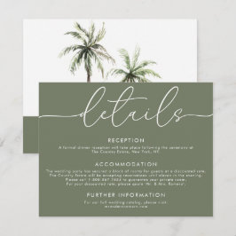 Pequeña Palm Tree Tropical | Tarjeta mínima de detalles de