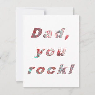 Pequeña Papá, rocas, cartas artísticas, tarjeta del día de
