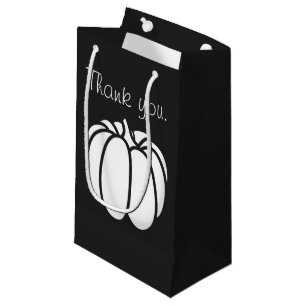 Pequeña Parche de Calabaza en Bolsa de Regalo Negra