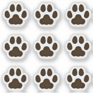 Pequeña pata gata imprime Pegatinas Mascotas marro