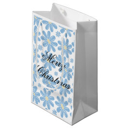 Pequeña Patrón floral azul - Bolsa de regalo personalizada