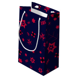 Pequeña Pequeño papel de regalo azul oscuro y rojo Bolsa