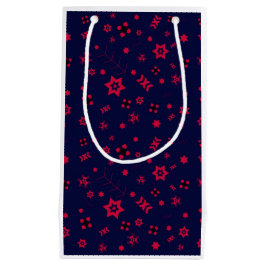 Pequeña Pequeño papel de regalo azul oscuro y rojo Bolsa