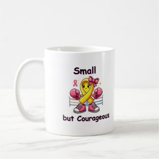 "Pequeña pero valiente: taza de cinta amarilla"