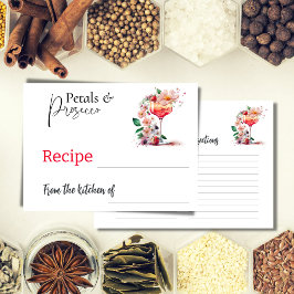 Pequeña Pétalos Prosecco Floral Bridal Ducha Tarjeta de Re