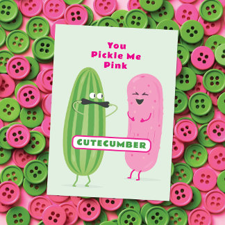 Pequeña Pickled Pink | Tarjeta del Día de San Valentín par