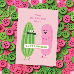 Pequeña Pickled Pink Tarjeta del Día de San Valentín par