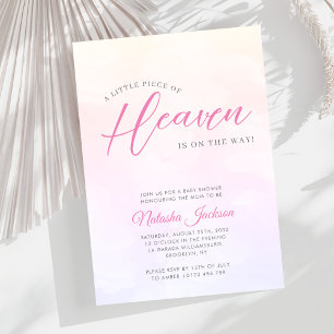 Pequeña pieza de la invitación de Baby Shower rosa
