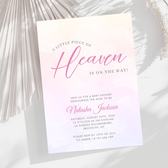 Pequeña pieza de la invitación de Baby Shower rosa (Subido por el creador)