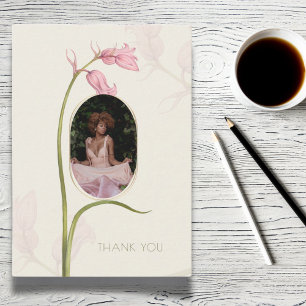 Pequeña Pink Floral Photo Funeral Sympathy Gracias Tarjeta