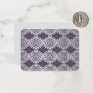 Pequeña PLUM ARGYLE KNIT 3.5x2.5 Tarjeta plana / Horizonta