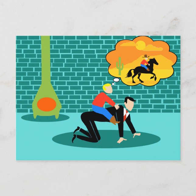 Pequeña postal retra del vaquero (Anverso)