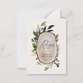 Pequeña presupuesto Tarjeta de receta de rebanada de mader