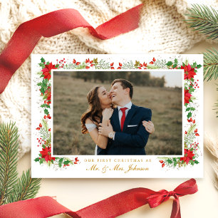 Pequeña Primera tarjeta de matrimonio de Navidad