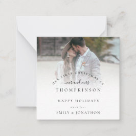 Pequeña Primera tarjeta navideña de fotos casadas