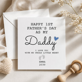 Pequeña Primera tarjeta personalizada del Día del Padre pa
