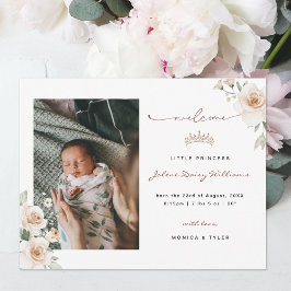 Pequeña Princesa | Anuncio de Nacimiento con Foto
