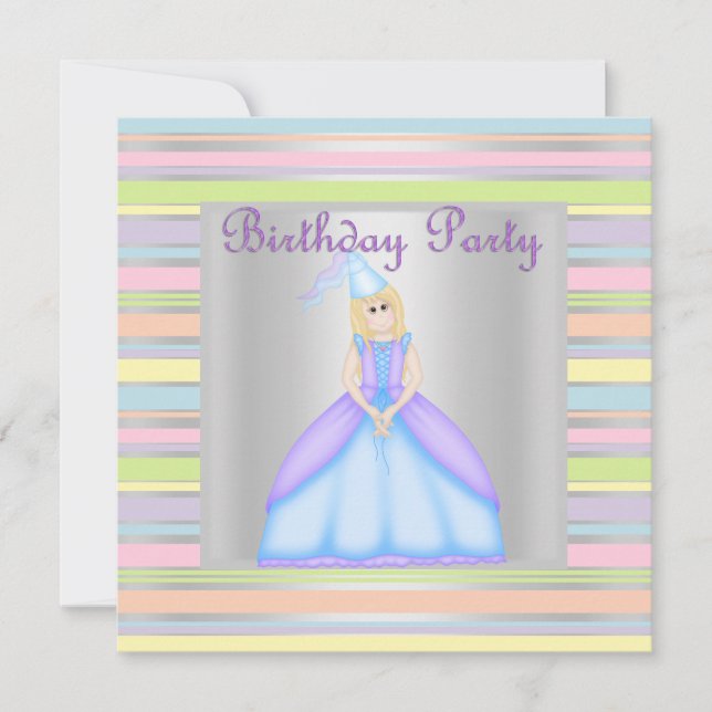 PEQUEÑA PRINCESA CUMPLEAÑOS INVITACIÓN DE PARTIDO (Anverso)
