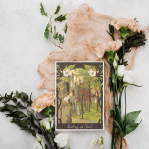 Pequeña Princesa en la tarjeta de saludo del bosqu