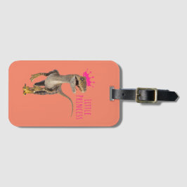 Pequeña Princesa - Etiqueta de equipaje de dinosau