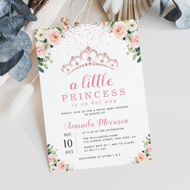 pequeña princesa floral invitación a la ducha de b (Subido por el creador)