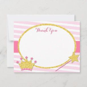 Pequeña Princesa Gracias Notas Tarjetas