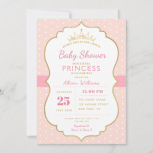 pequeña princesa invitación a la ducha de bebé