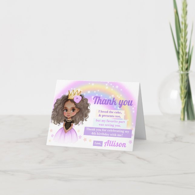 Pequeña princesa linda cumpleaños tarjeta de agrad (Anverso)