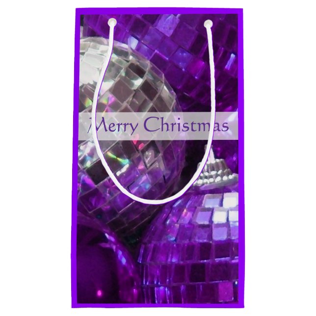 Pequeña Purple Baubles Cereza Bolsa de regalo de Navidad p (Anverso)