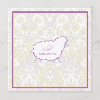 Pequeña púrpura de la invitación el | de Baby