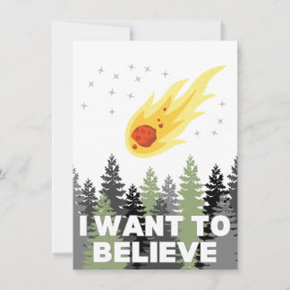 Pequeña Quiero Creer Tarjeta de Asteroides