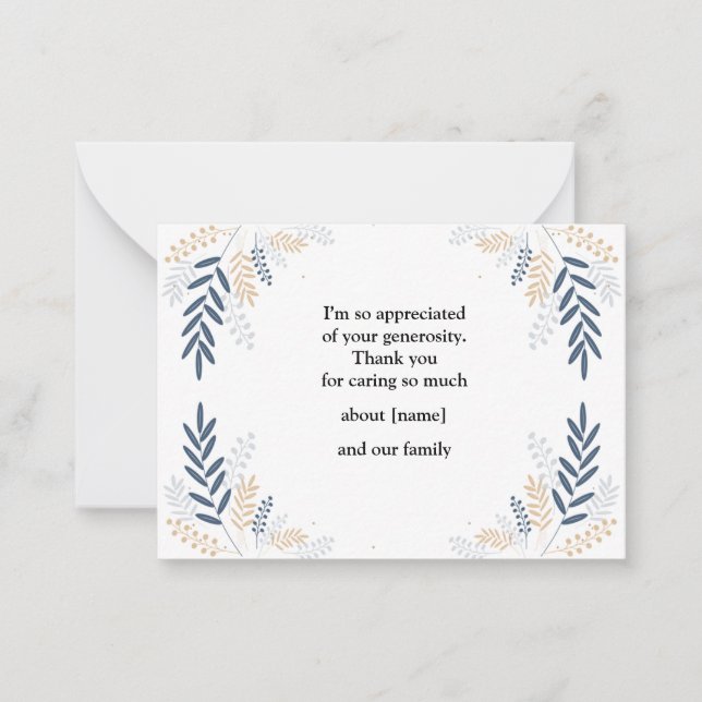 Pequeña Rama de árbol con hoja después de tarjeta de agrad (Anverso)