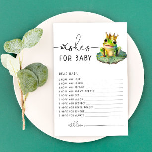 Pequeña Rana Verde Baby Shower quiere tarjeta para