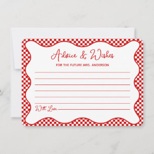 Pequeña Red Gingham que es más tarjeta de consejo de ducha