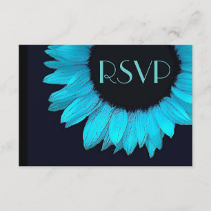 Pequeña respuesta RSVP de la boda azul brillante d