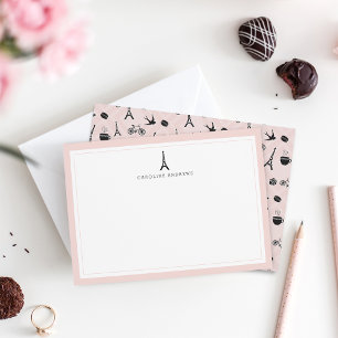 Pequeña Romance de París   Tarjeta plana de papel de papel