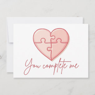 Pequeña Rompecabezas del Corazón - Me Completas Tarjeta