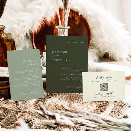 Pequeña RSVP de marfil minimalista con tarjeta de código Q