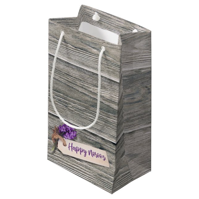 Pequeña Rustic Happy Norooz Hyacinth - Bolsa de regalo peq (Angulo Anverso)