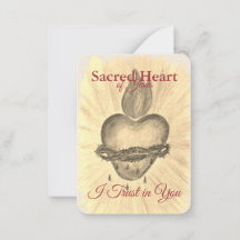 Sagrado Corazón de Jesús Tarjeta Santa | Confío en