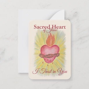 Pequeña Sagrado Corazón de Jesús Tarjeta Santa Confío en