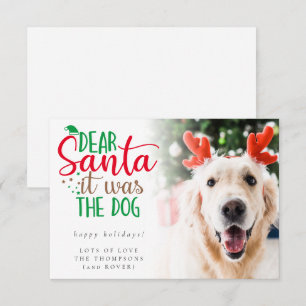 Pequeña Santa Era La Foto De Perro Tarjeta De Vacaciones H