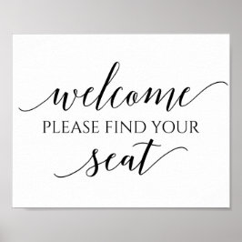 Pequena señal de cartel de asientos de boda (20 x 