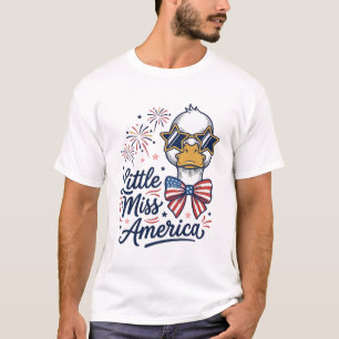 Pequeña señorita América Pato Patriótico Camiseta