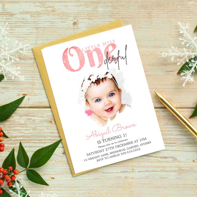 Pequeña señorita Maravillosa invitación de cumplea (Subido por el creador)