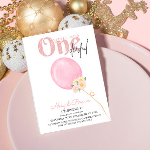 Pequeña señorita Maravillosa invitación de cumplea
