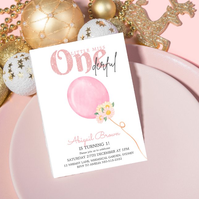 Pequeña señorita Maravillosa invitación de cumplea (Subido por el creador)