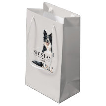 Siéntate. Quédate. Snack. | Bolsa de regalo gris y
