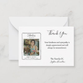 Pequeña Simple Leaf Photo Sympathy Gracias Tarjeta